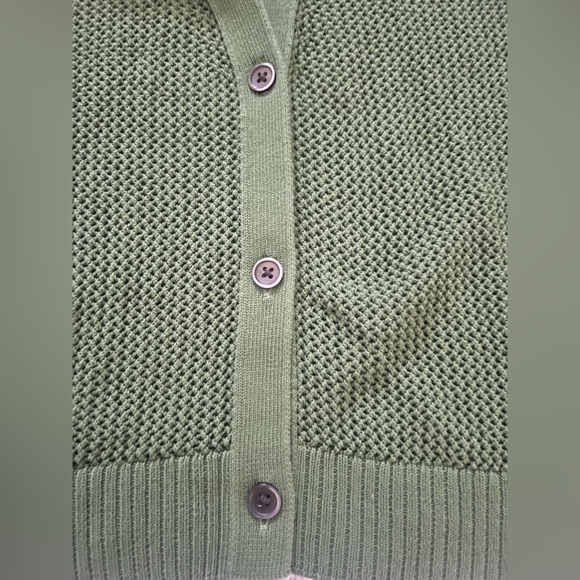 Uniqlo Hunter Green Mesh Knit Women's Cardigan Size Medium - Picture 7 of 10